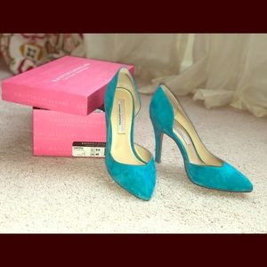 Kristin Cavallari Teal Suede Pumps